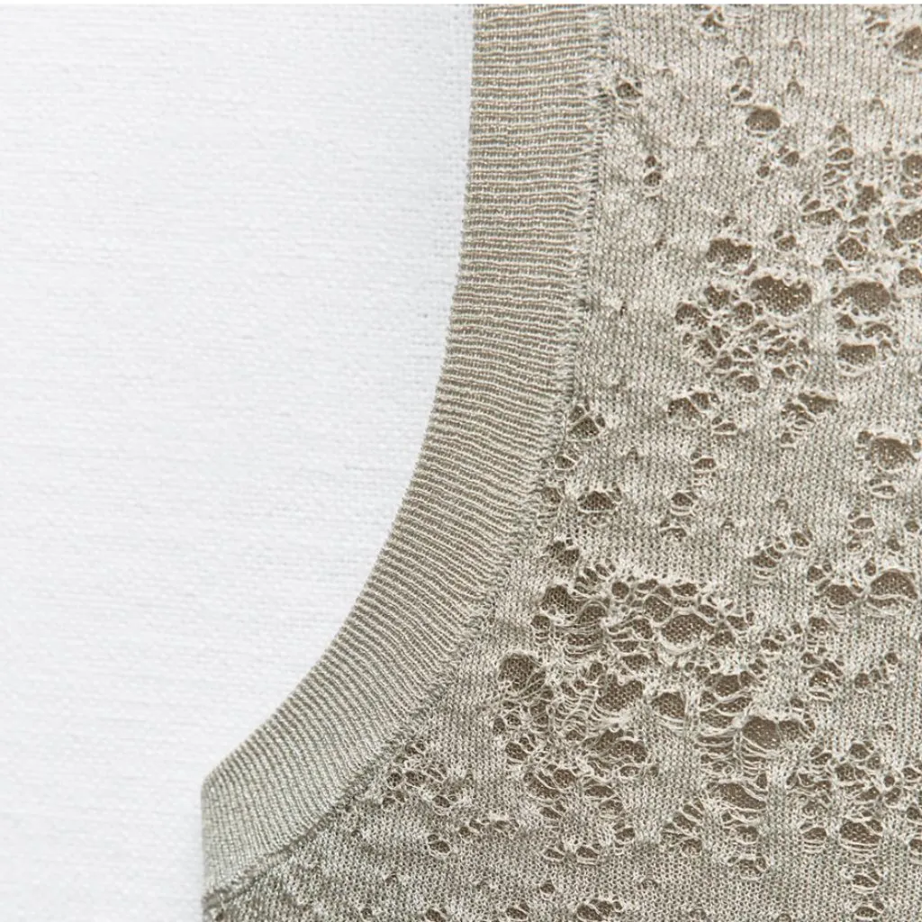 Zara Metallic Jacquard Knit Top Women's Large Retail $60 - Image 8