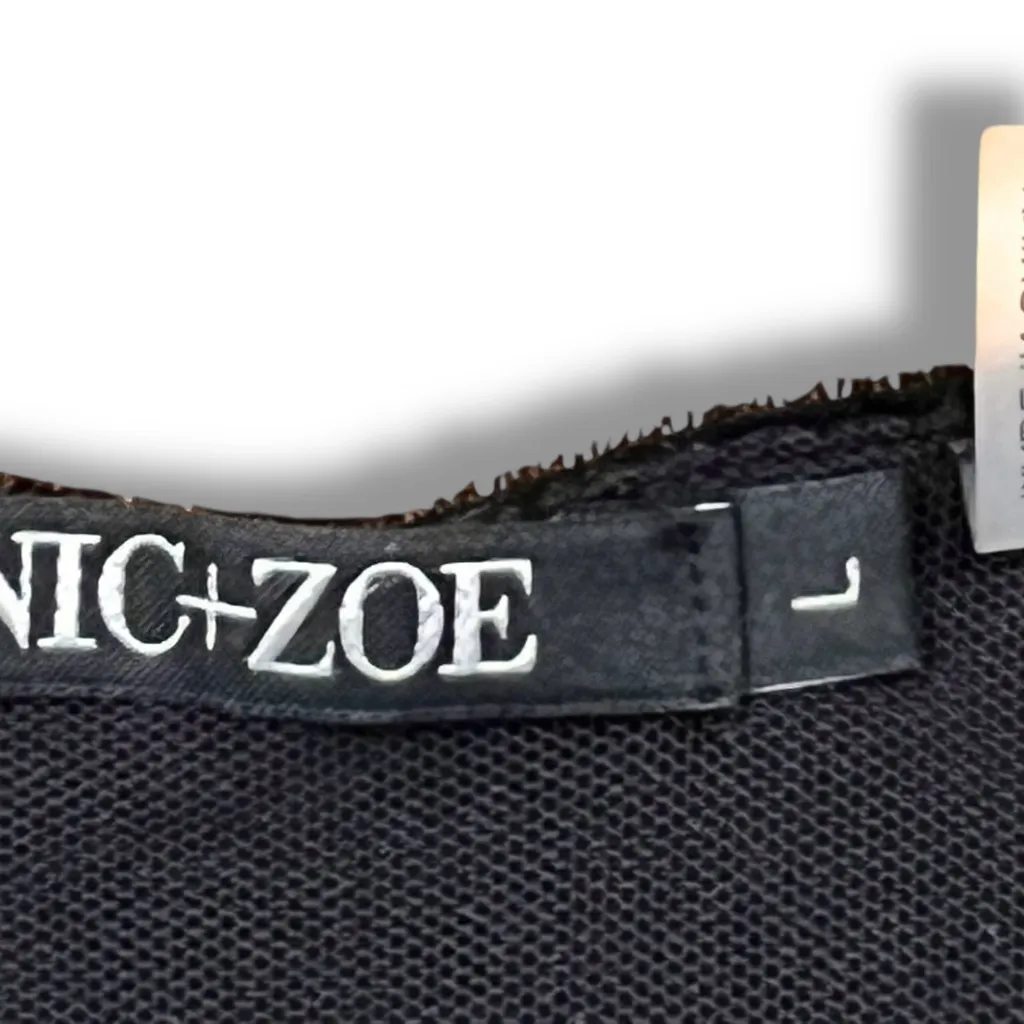 Nic + Zoe Women's Size L Black Onyx Crushed Velvet V-Neck Sleeveless Tank Top - Image 4