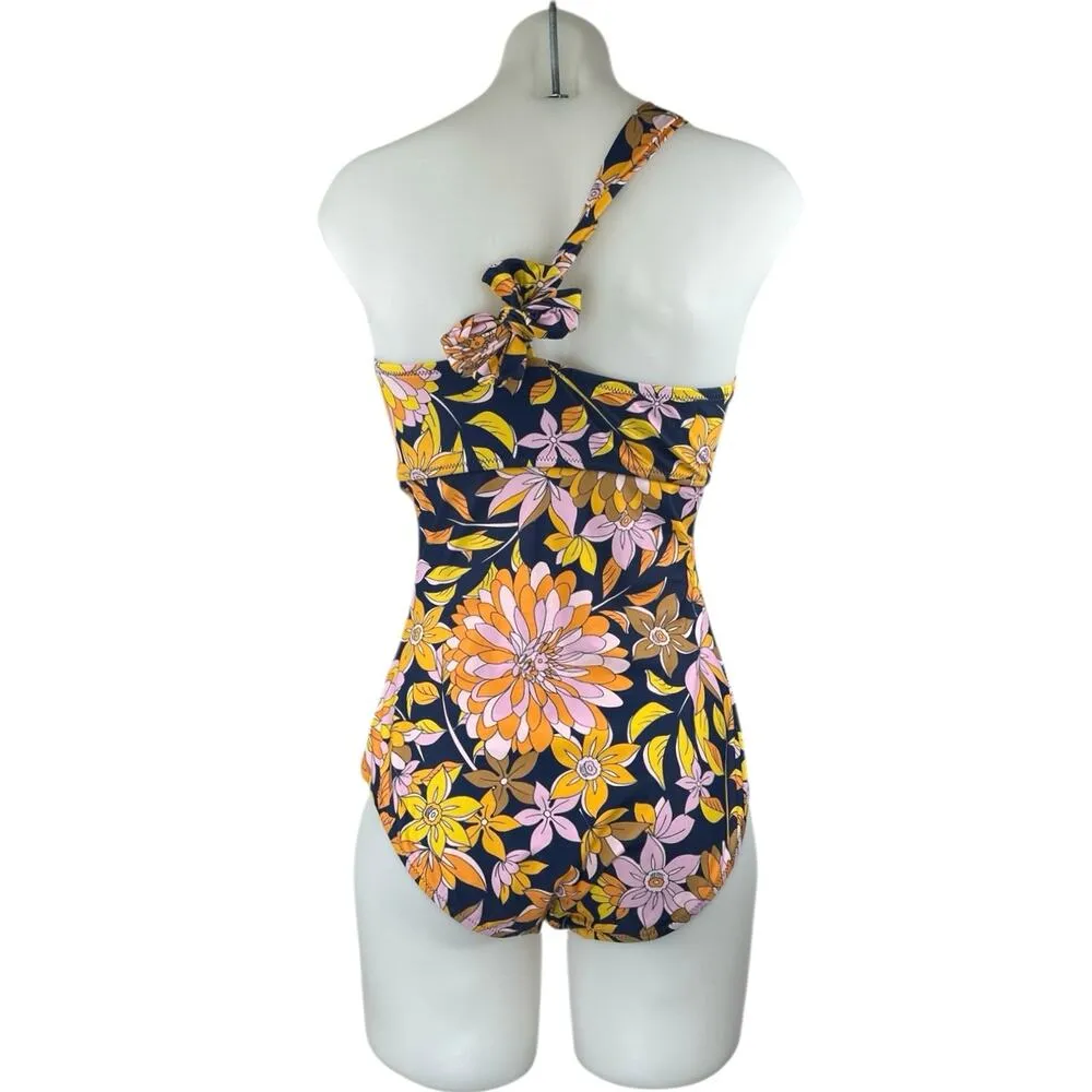 J.Crew Multicolor Floral Cutout One Shoulder One Piece Swimsuit Swimwear Size 6 - Image 2
