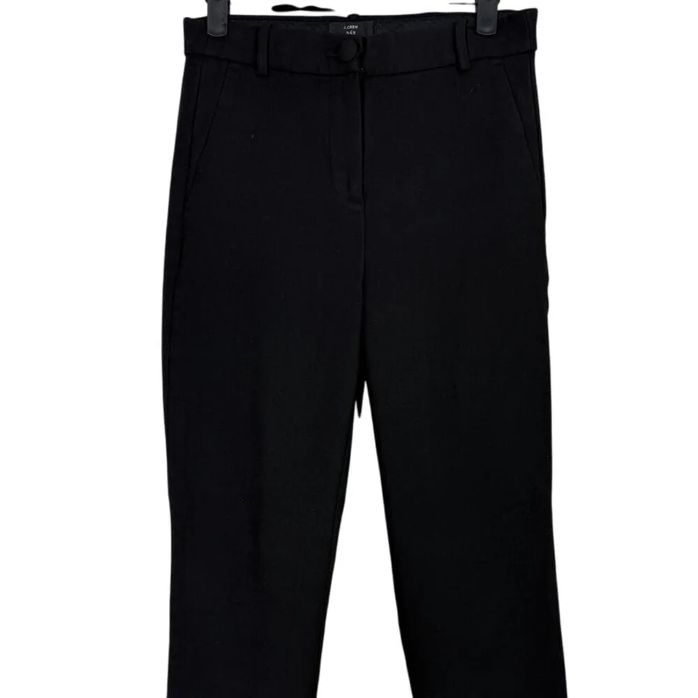 J. Crew Cameron High Rise Straight Leg Stretch Ankle Trouser Dress Pants 0 Black - Image 3