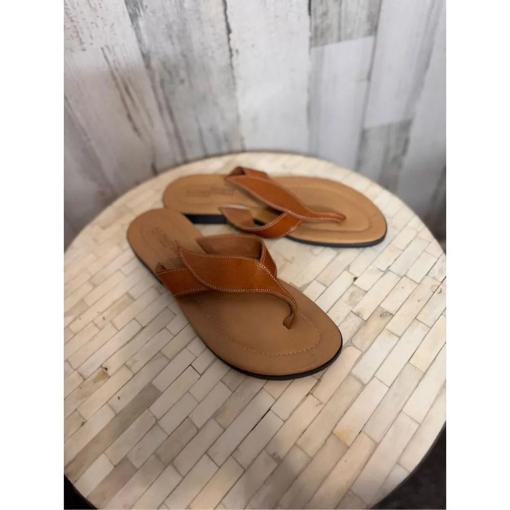 KLIMATSAKIS sandals made with real leather size 40 (9) Tan - Image 3