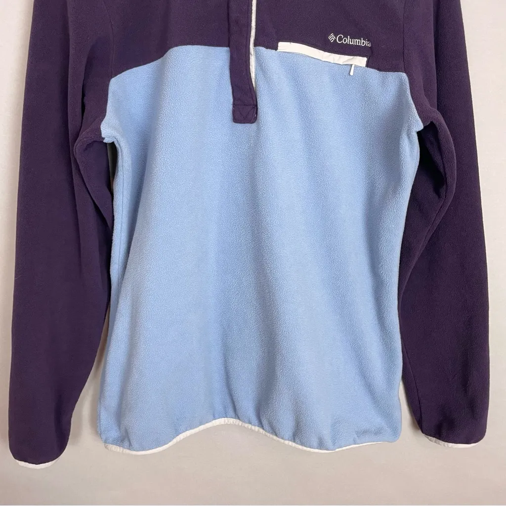 Columbia Sportswear Fleece‎ Pullover Snaps Mountain Side Purple Blue Women Sz XL - Image 5