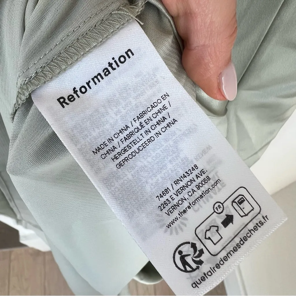 NWT Reformation Vesper Satin Maxi Dress in Salvia Green - Image 9