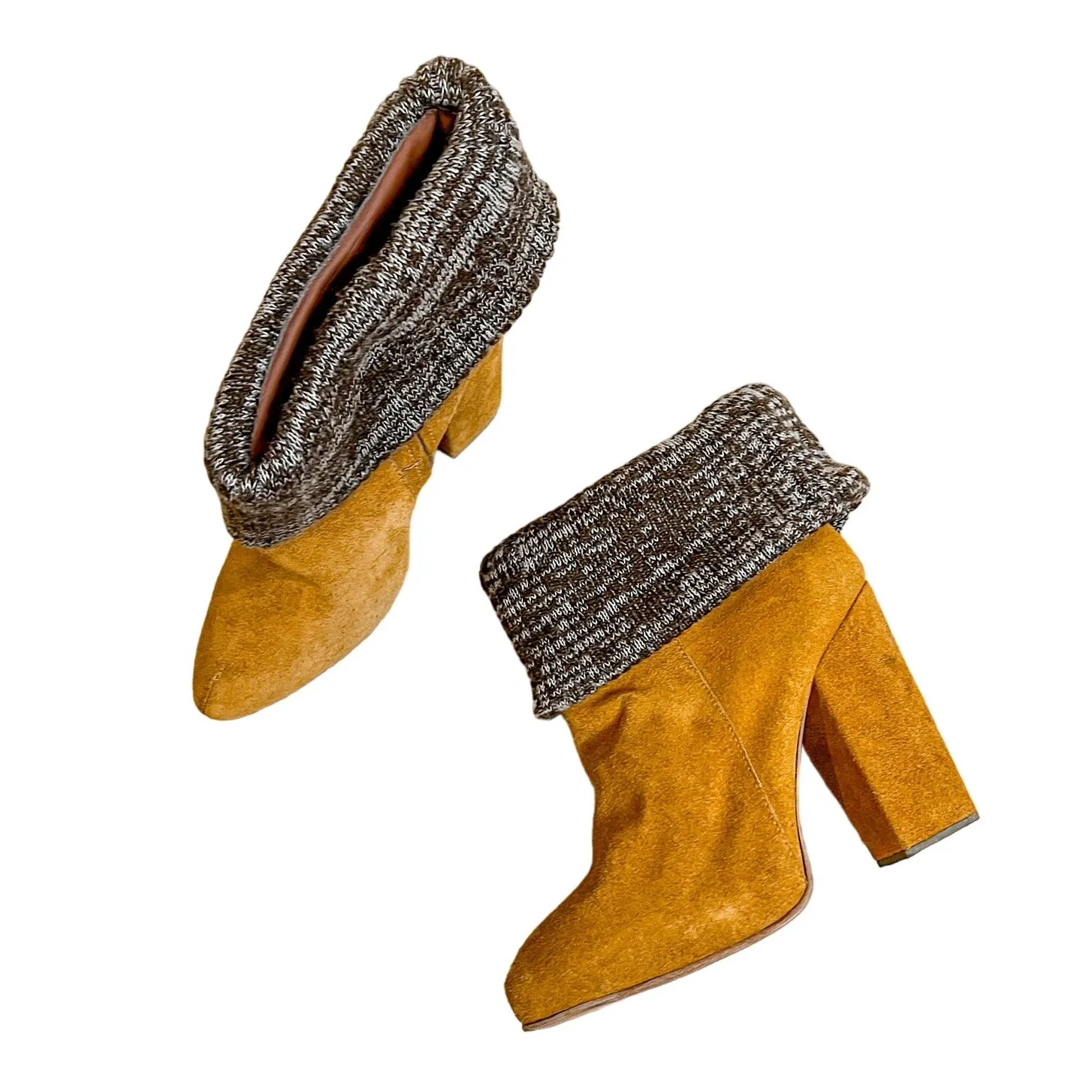 NEW Rachel Comey Colton Tan Brown Suede Leather Bootie with Knit Foldover US 8.5 - Image 10