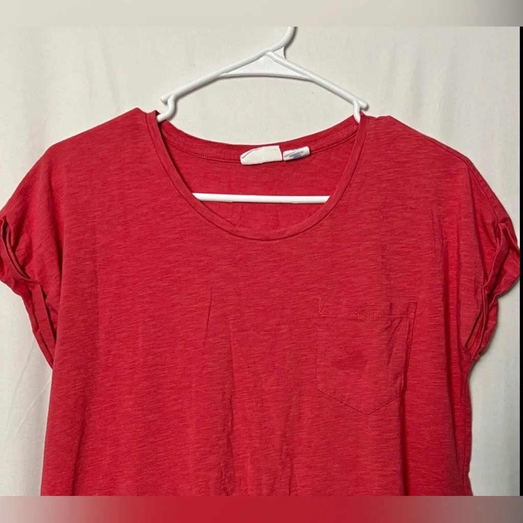 Sigrid Olsen Women's Red Cuffed Sleeve Top Size Medium - Image 2