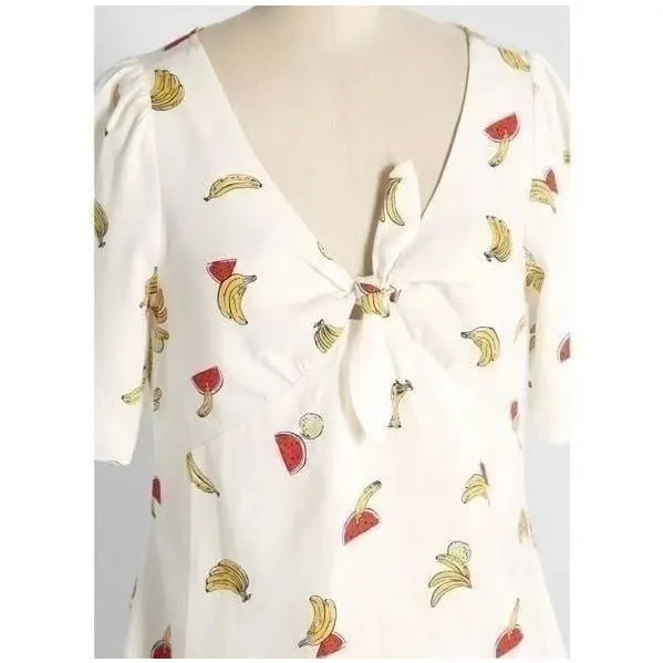 ✨ModCloth Pack a Picnic Tie Front Linen Sz Small Shirt✨ - Image 2