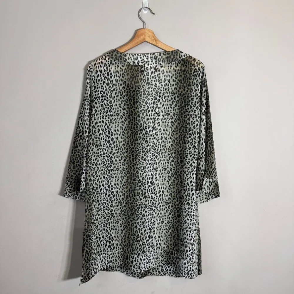 Tommy Bahama Beaded Sequin Cheetah Print Swimsuit Cover Up Tunic Women's Small - Image 4
