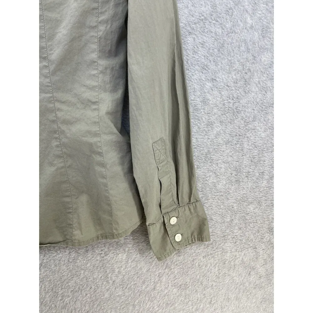 Banana Republic Women's Button Down Long Sleeve Shirt XS Pockets Taupe Cotton - Image 3