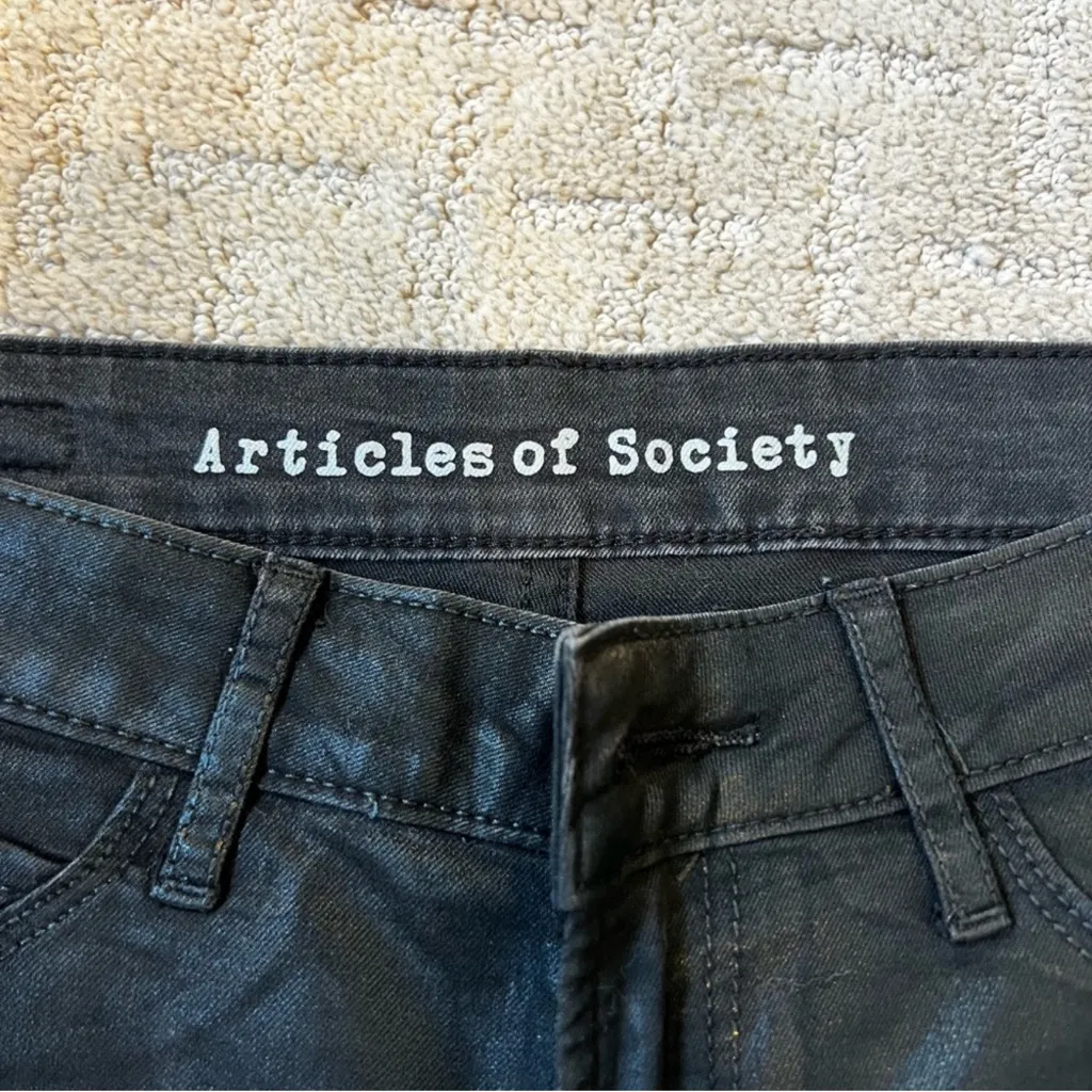 Articles of Society Black Diamond Waxed Sarah Skinny Jeans - Image 2