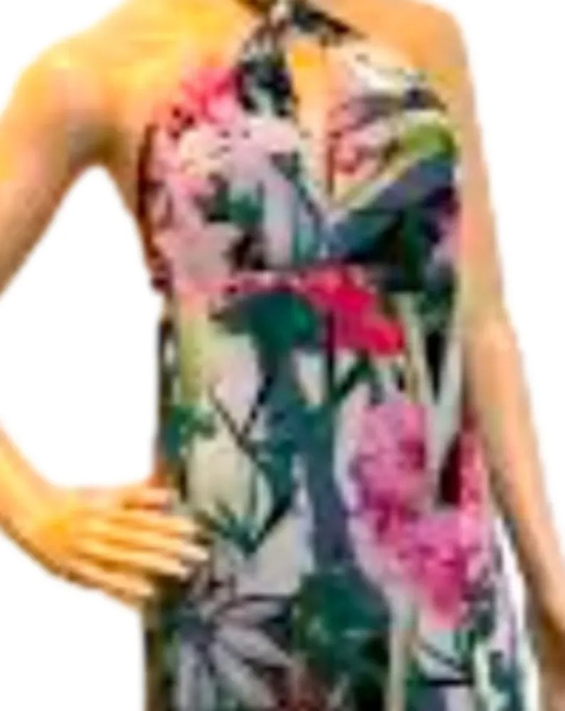 Venus halter maxi dress size 10 medium tropical floral print vacation cruise - Image 4