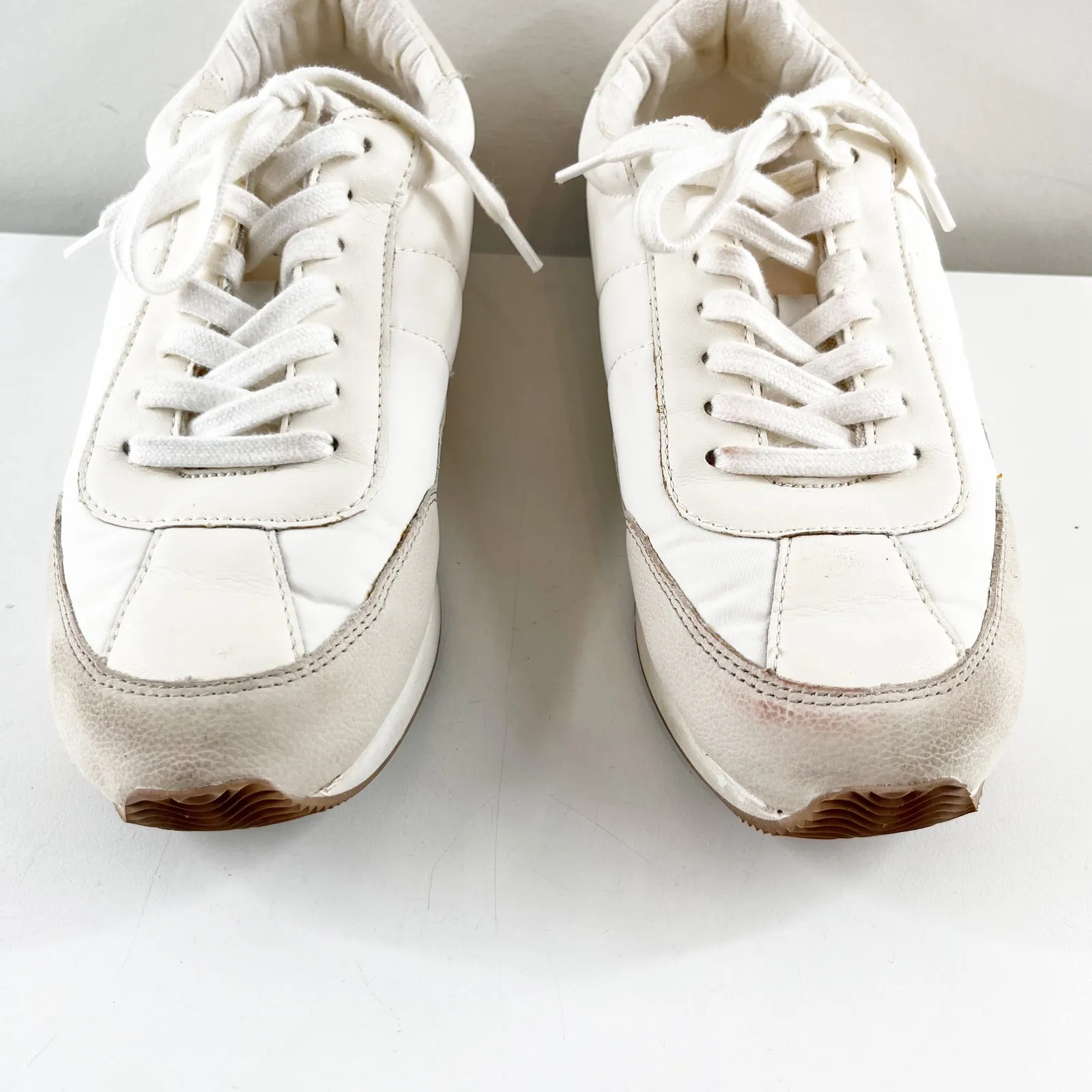 Madewell League Trainer Sneakers in Washed Nubuck Cream 7.5 - Image 8