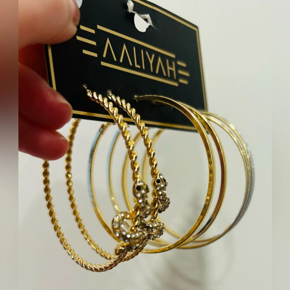 gold hoop earring set 3 piece Sold at Clair’s - Image 2