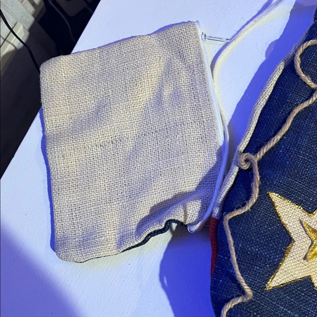 Texas burlap tote bag Tan - Image 9