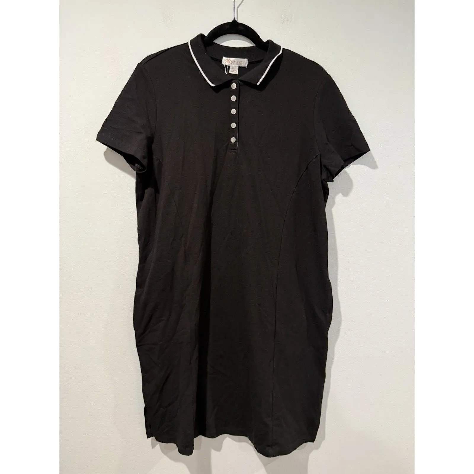 NEW Renuar Polo Dress Women Large Black Preppy Quiet Luxury Travel Minimal - Image 2