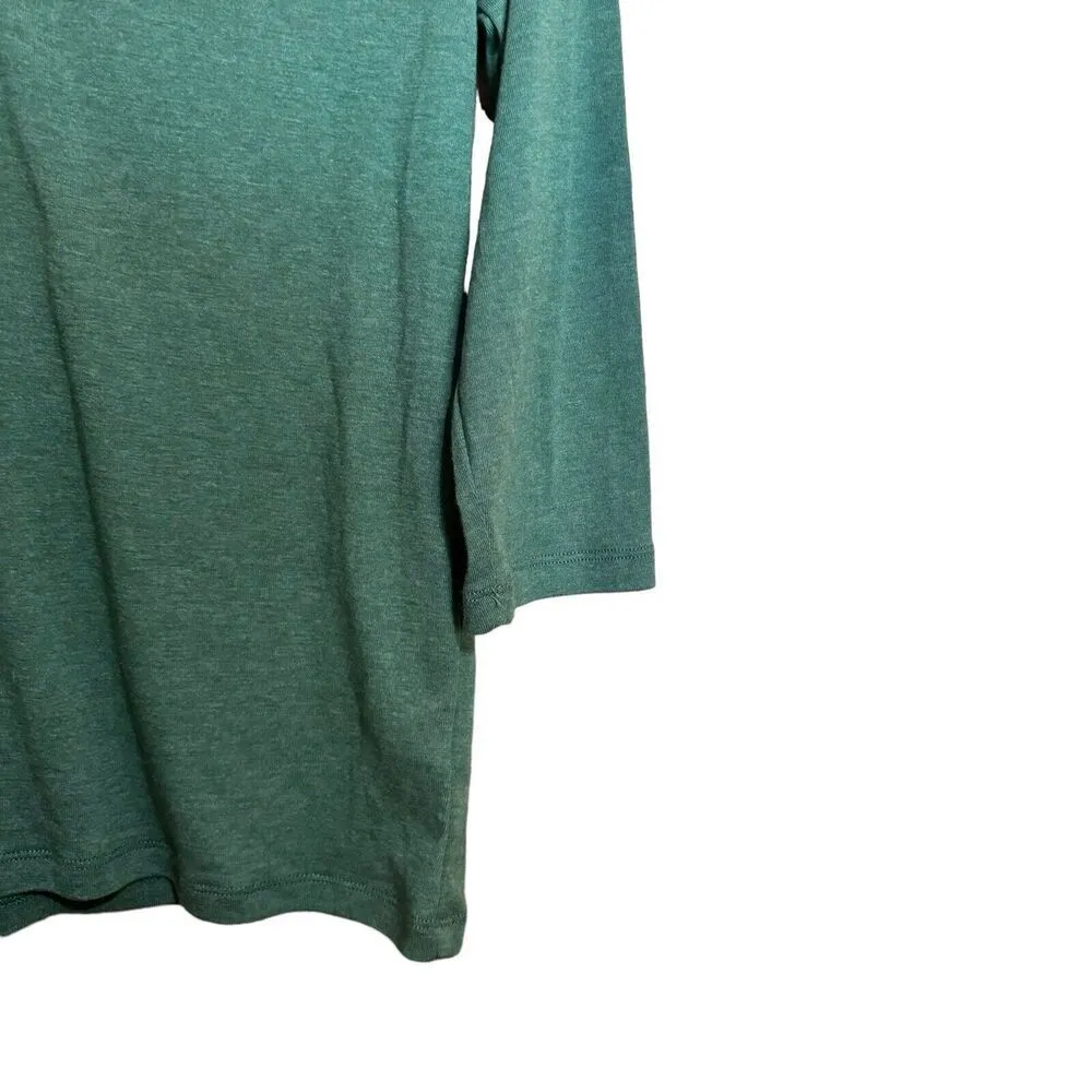 Lauren Ralph Lauren Top Womens XL Green Cotton Blend Stretch Popover Blouse - Image 5