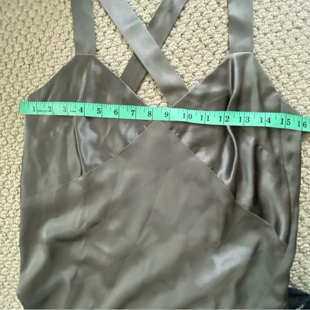 Michelle Mason Cross Back Slit Maxi Dress - Womens Size 2 Gunmetal NWT - Image 11