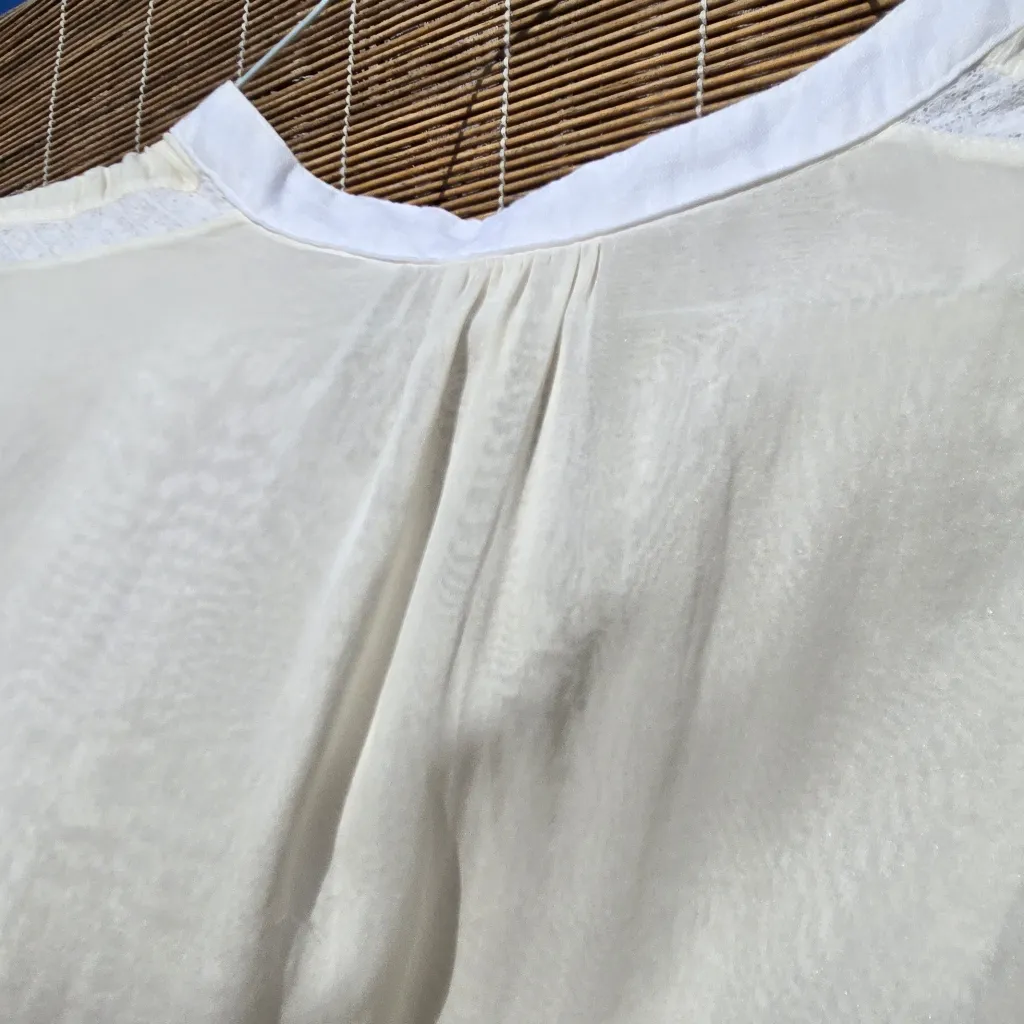 120% Lino 42 S White Sleeveless Lace Linen Silk Dress Made In Italy - Image 12