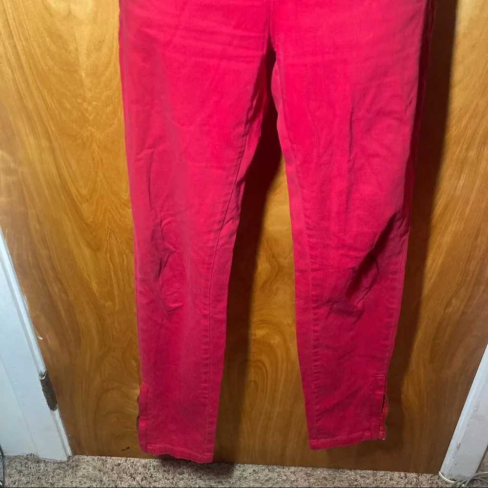 Red Zipper Silence + Noise High Waisted Jeggings Size 26 - Image 3
