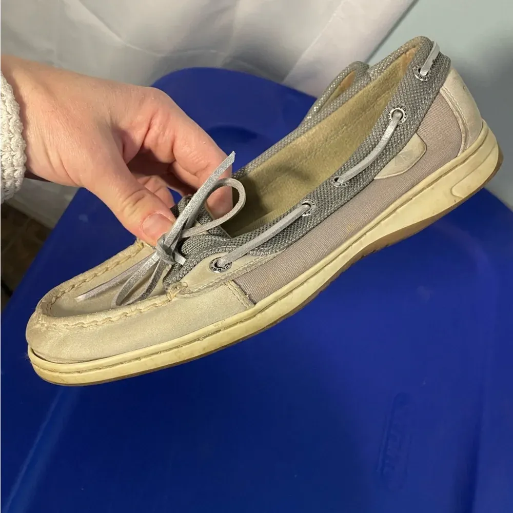 Sperry Top-Sider Women's Angelfish Sparkle Grey‎ Boat Shoe Slip On Size 7.5M - Image 6