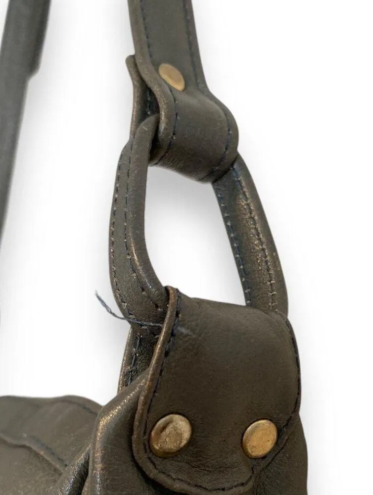 Vintage Dark Olive Green Genuine Brazilian Leather Adjustable Shoulder Purse Bag - Image 7