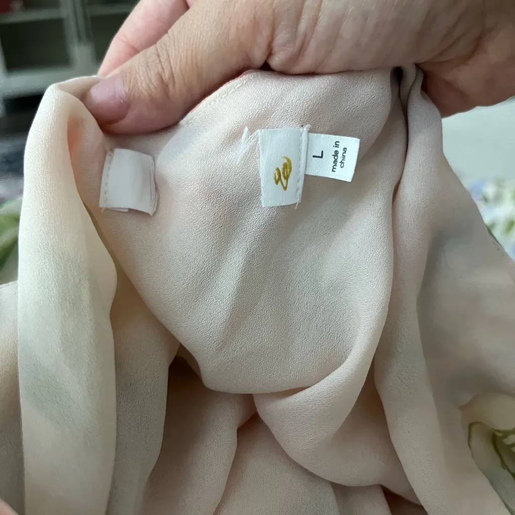 NEW ASTR the Label Wisteria Chiffon Dress Size L‎ Floral Maxi Blue Multi Pink Size L - Image 9