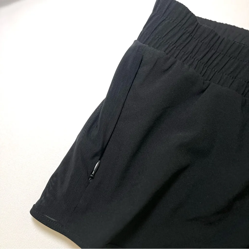 Fabletics Black Athletic Short with Sheer Accent in Size XXS (Back View) - Image 4