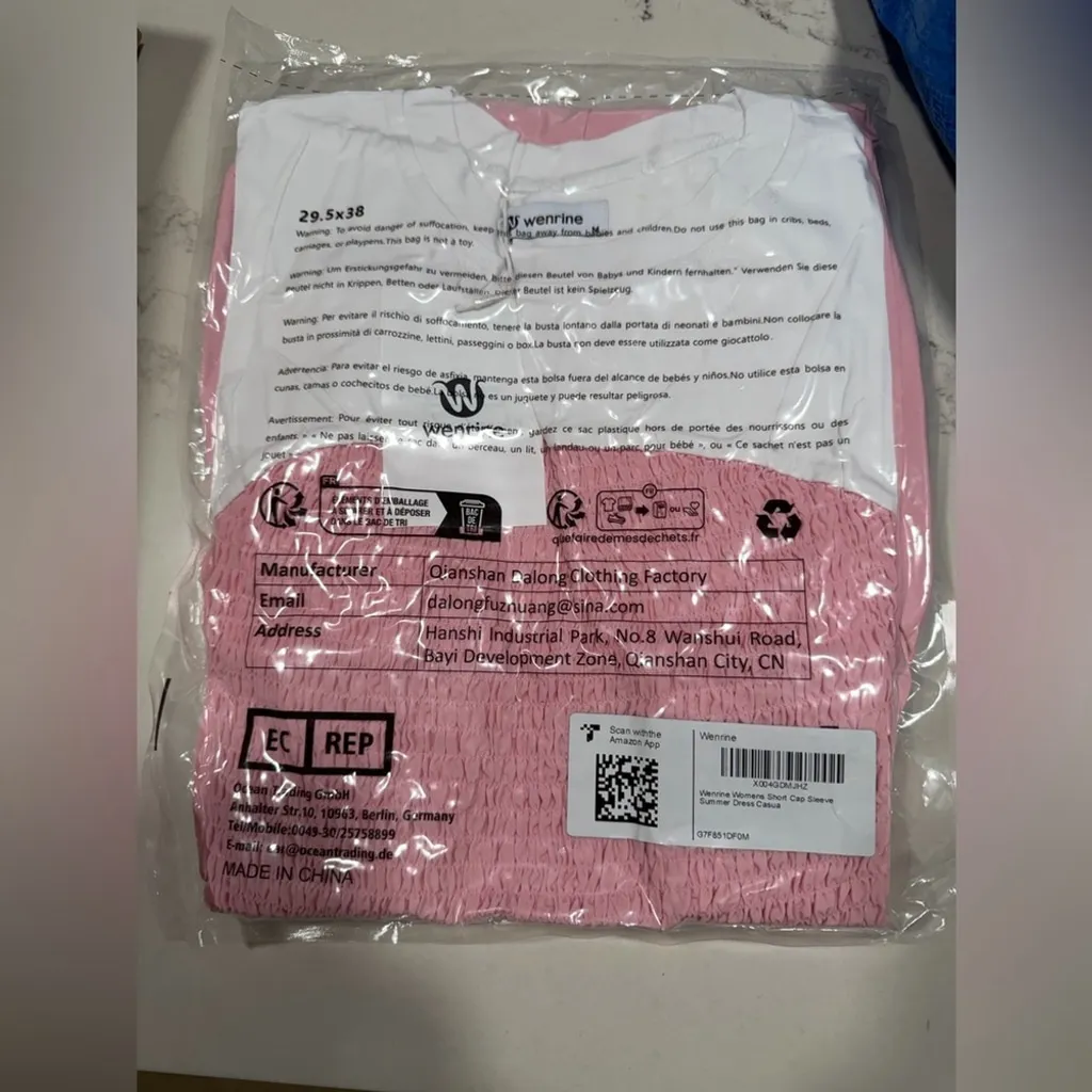 NEW Smocked Cap Sleeve Crew Neck Color Block A Line Flowy Midi Dress S Pink - Image 6