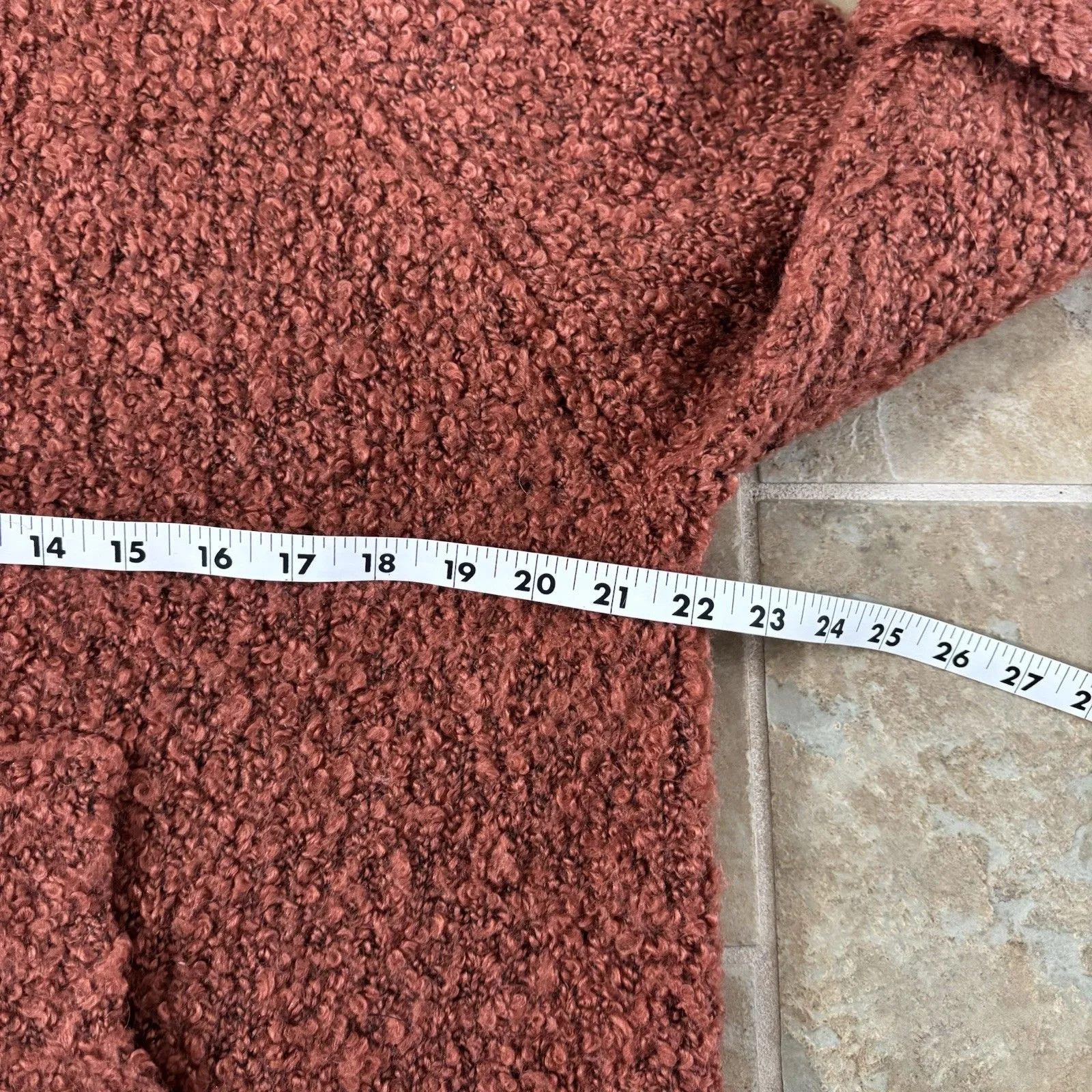 Sundance Sweater Womens Size Large Wool Blend Teddy Burnt Orange Red - Image 3