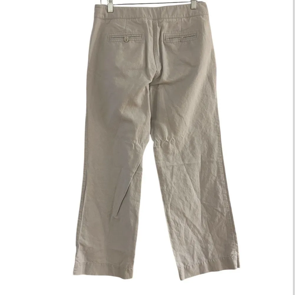 J. Crew City Fit Gray Linen Blend Drawstring Wide Leg Pants Size 8 - Image 2