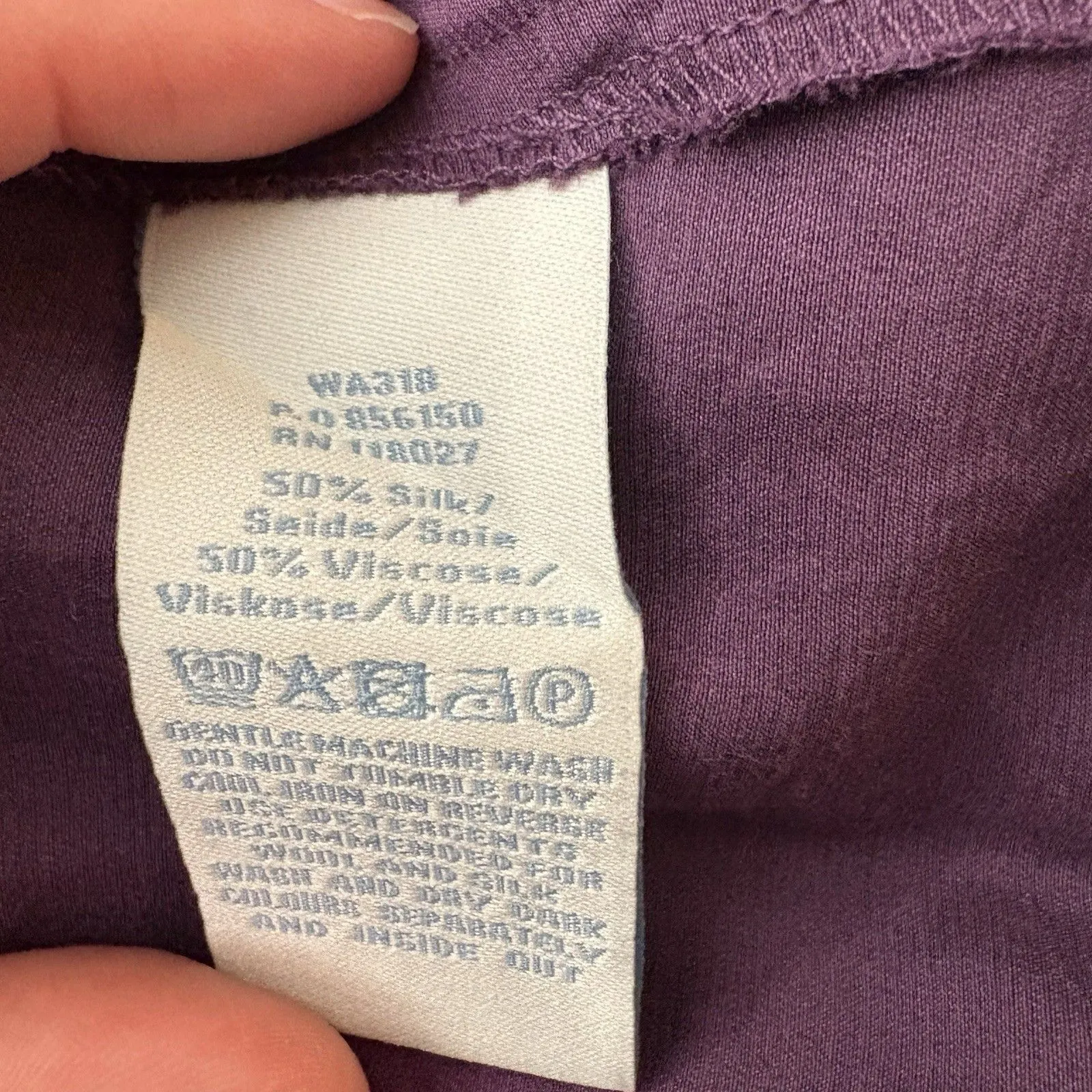 Boden Purple Silk Blend Notch Neck Puff Sleeve Long Sleeve Blouse Size 4 Womens - Image 7