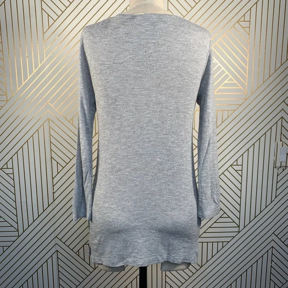 Marine Layer Striped Slub‎ Rayon Gray Stripe Tee - Image 7