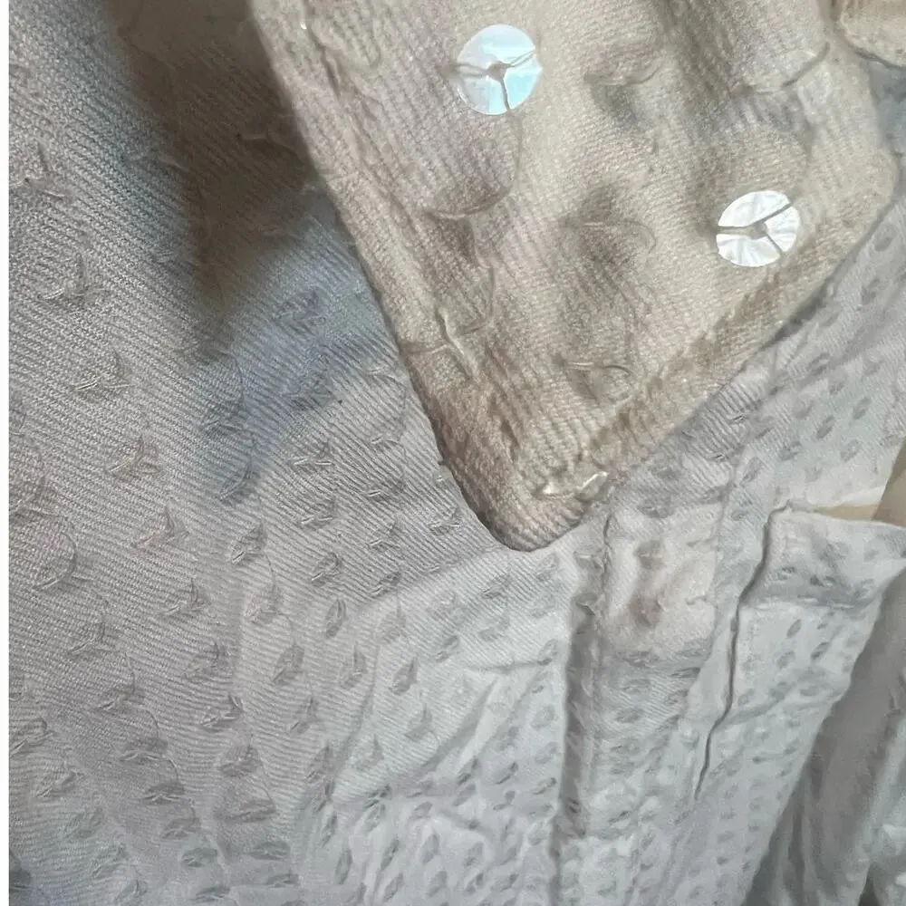 Pilcro cotton full sequin embelishment L 100% viscos white button down Size L - Image 4