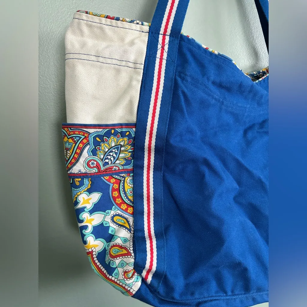 Vera Bradley Marina Paisley Small Colorblock Tote Shoulder Bag Blue - Image 2