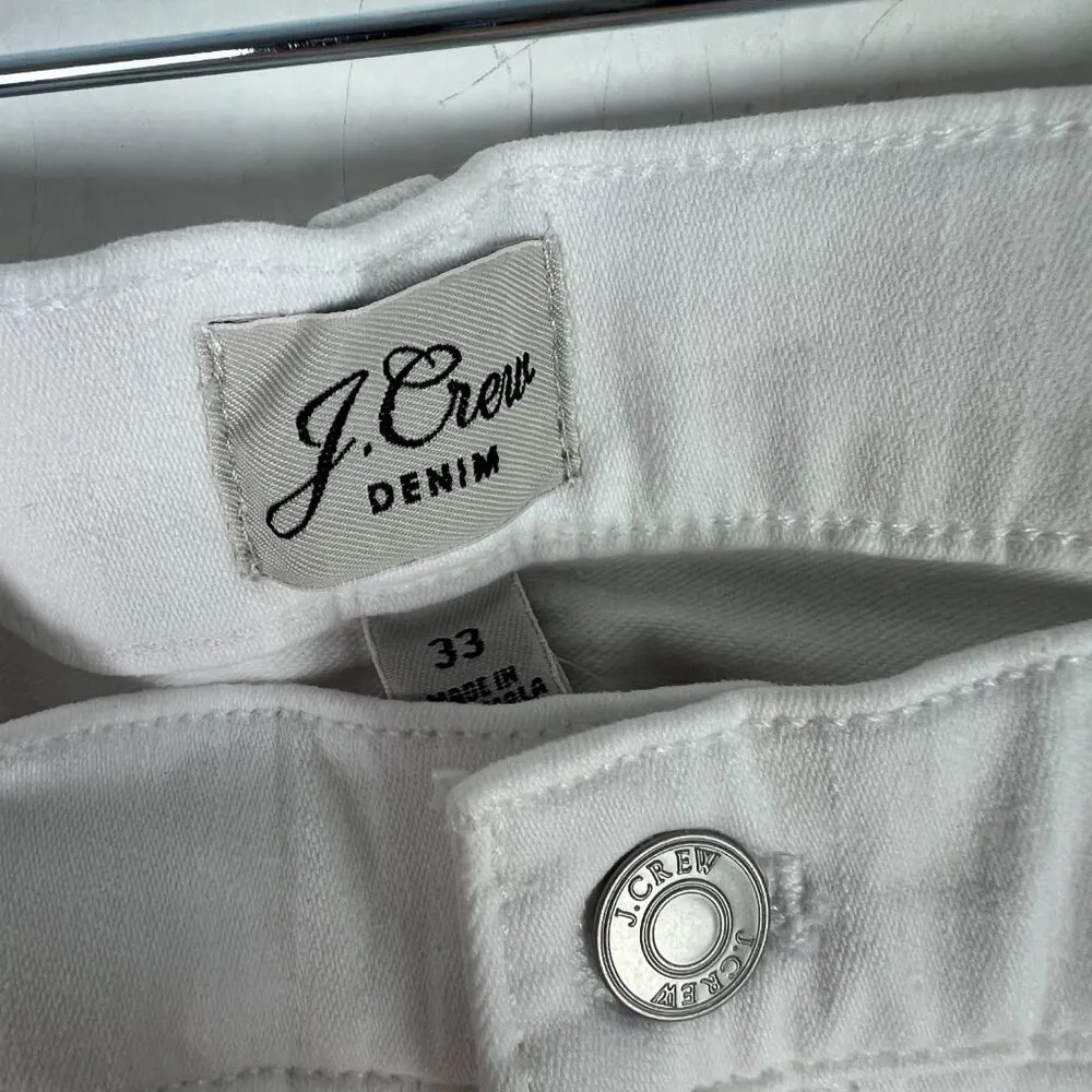 NWT J. Crew 10" Vintage Slim-Straight Jean in White Button Fly Size 33 NEW - Image 5
