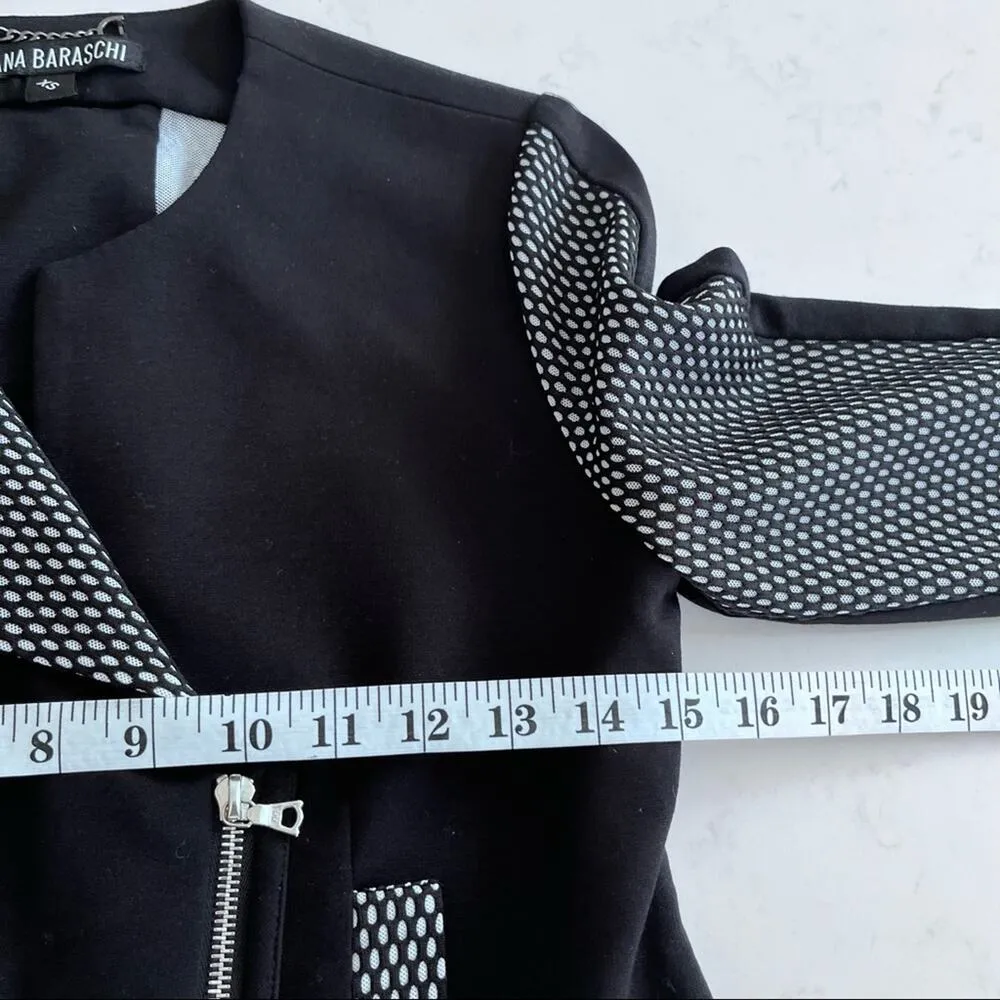 Yoana Baraschi  black faux mesh trim motorcycle jacket XS - Image 6