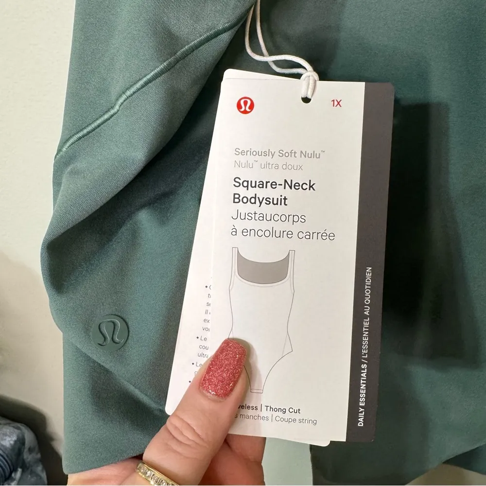 Lululemon Wundermost Square Neck Nulu Bodysuit Sleeveless Forest Green 1X NWT - Image 9