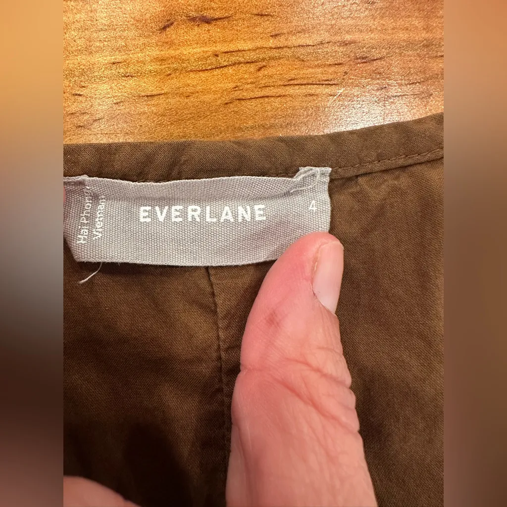 Everlane Tan Crochet Button-Up Blouse - Image 4