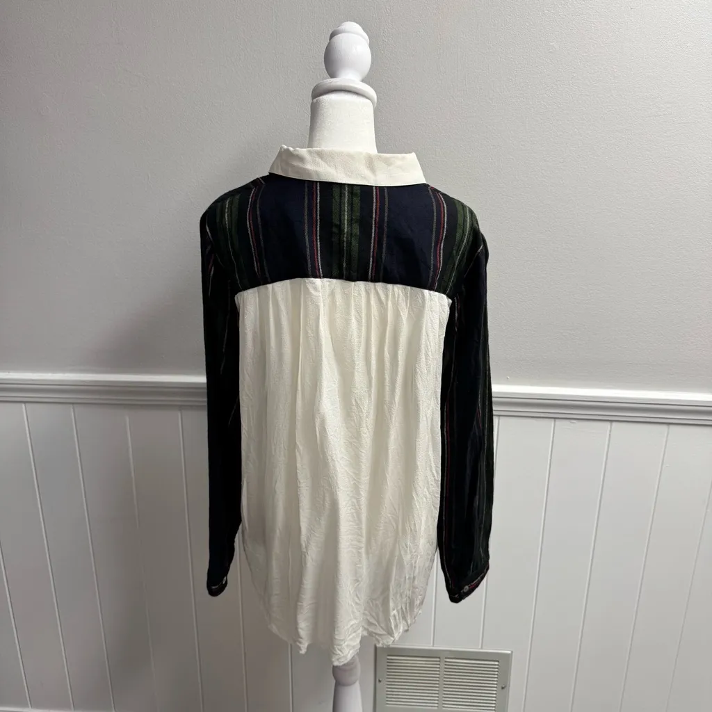 Ulla Johnson Long Sleeve Wool Blend Button Up Blouse Academia Top Striped 8 - Image 13