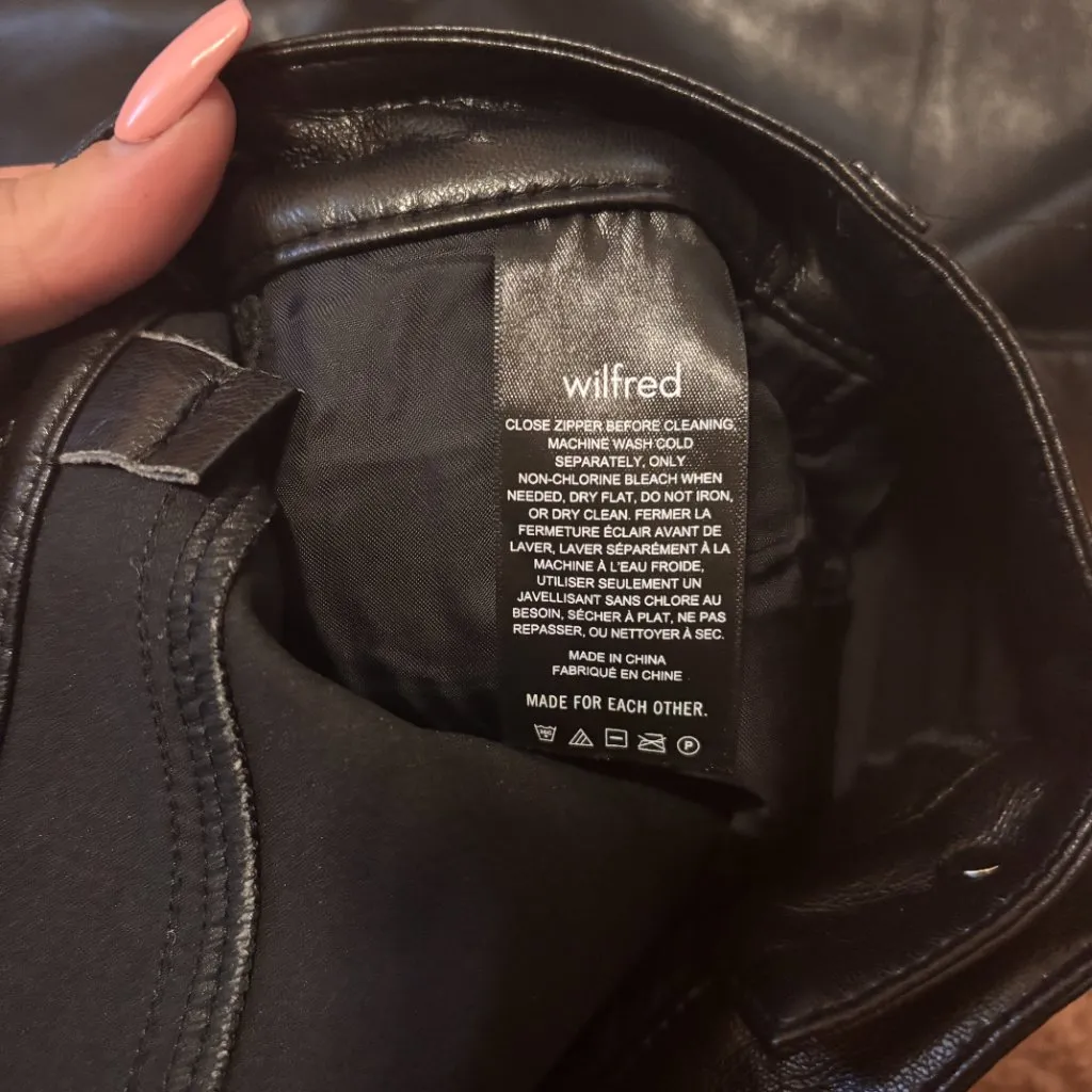 Aritzia Wilfred Womens Sz 4 The Melina Pant Vegan Leather Black #81518 HighWaist - Image 5