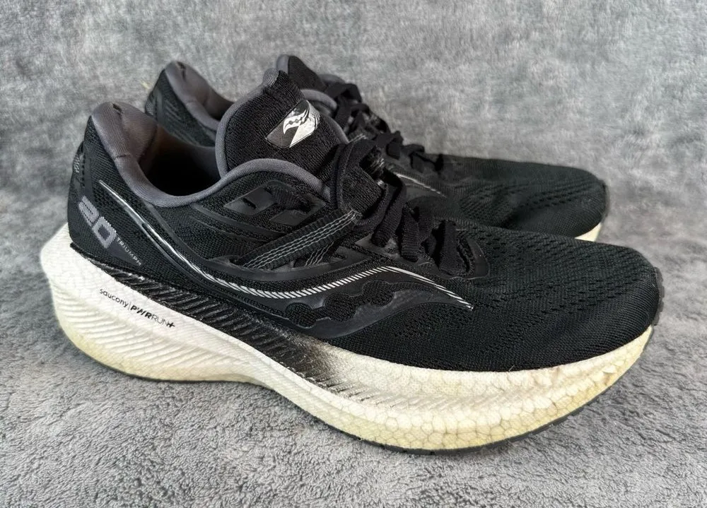 Women’s 7.5 Saucony Triumph 20 Running Shoe PWR RUN + Black Grey White - Image 1