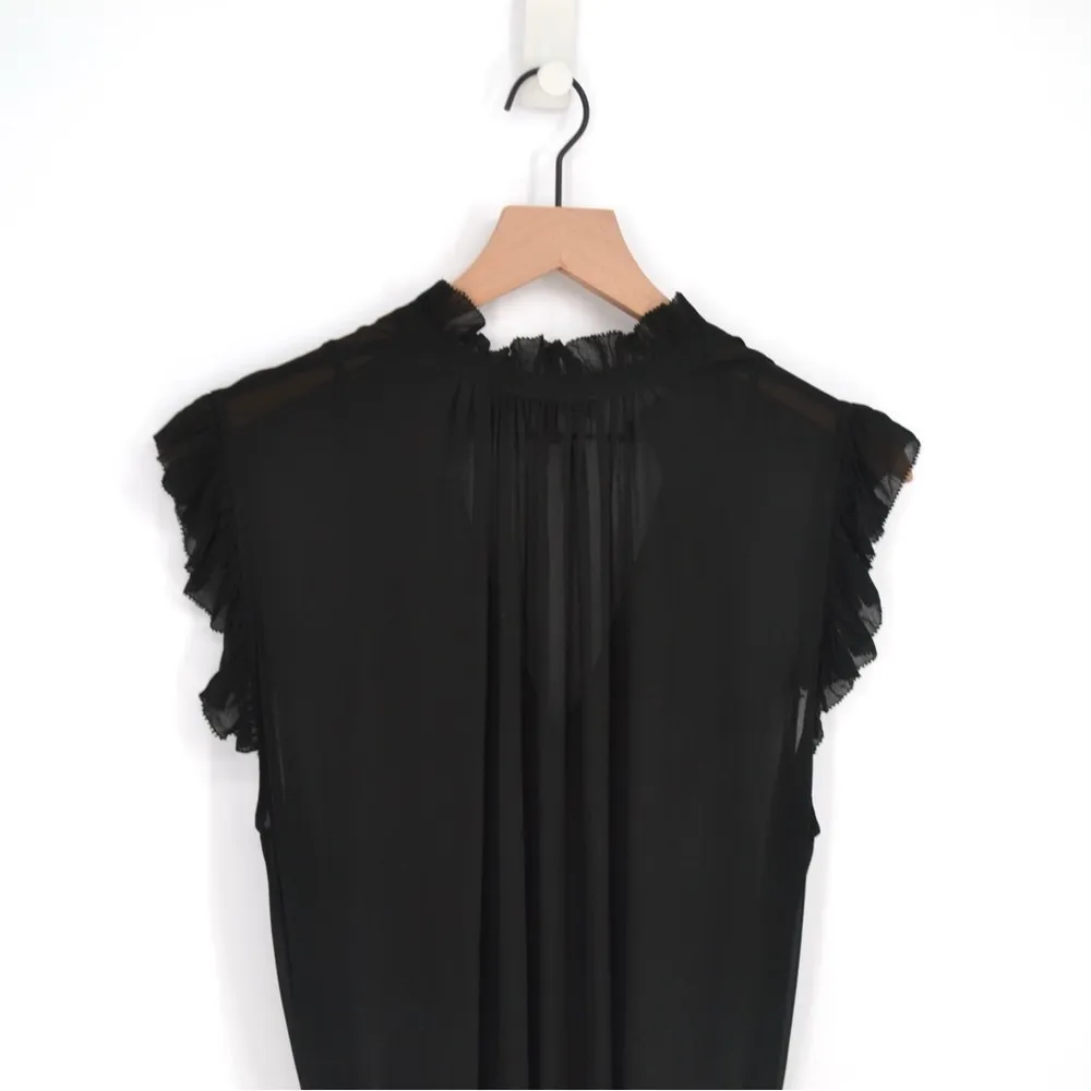 NEW Banana Republic Flounce Hem Midi Dress V-Neck Sleeveless in Black Women's M - Image 9