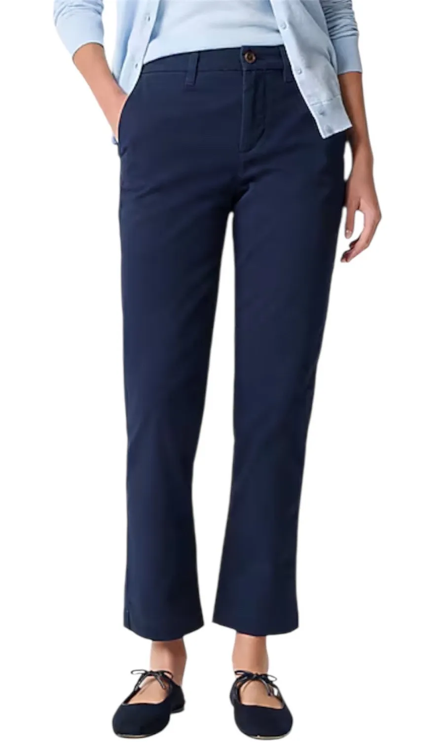 J.CREW High Rise Girlfriend Chino Pants Classic Navy Women’s Petite 10 NWT Blue - Image 1
