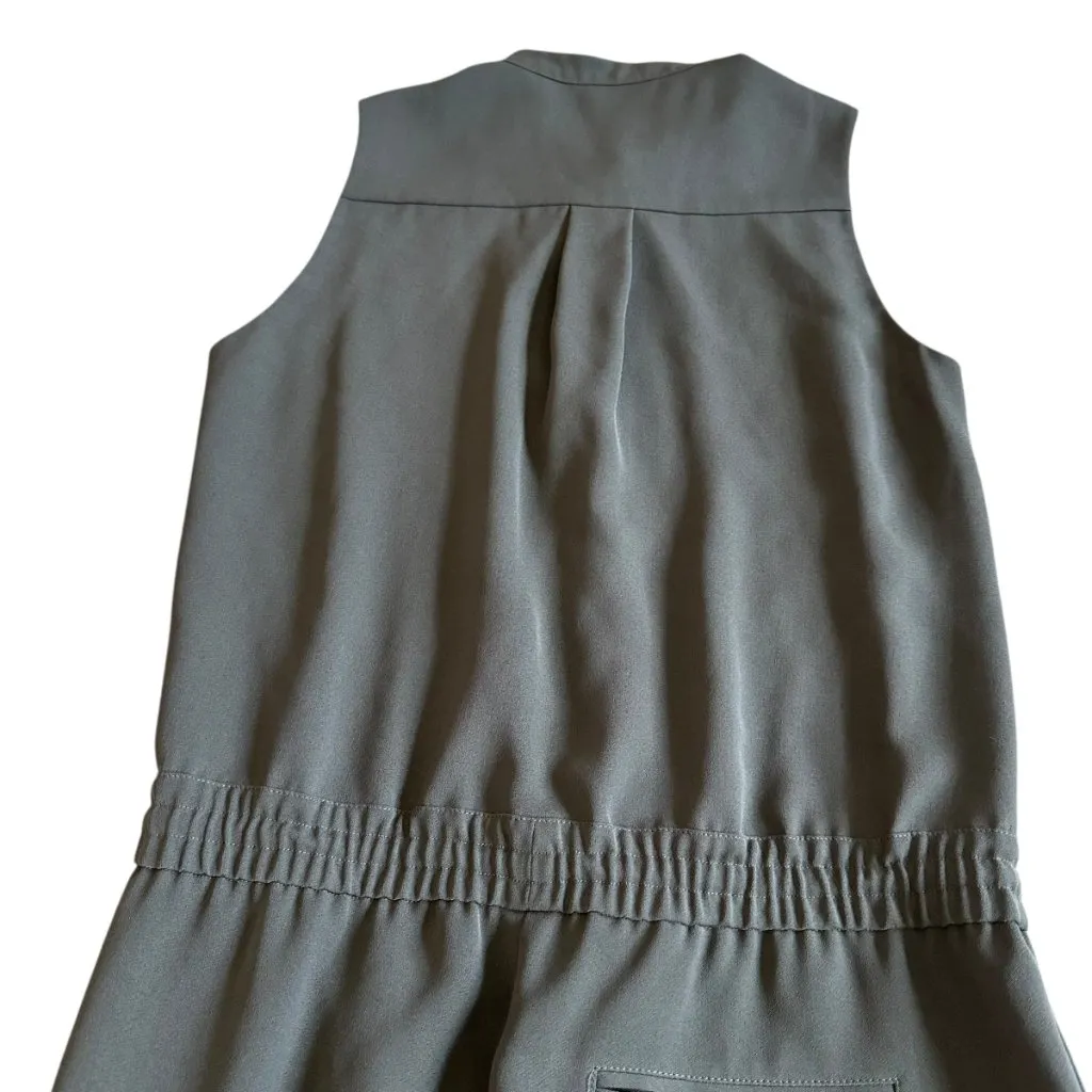 Vince Grey Sleeveless Jumpsuit Drawstring Waist Dressy Casual Size 6 Women's - Image 7