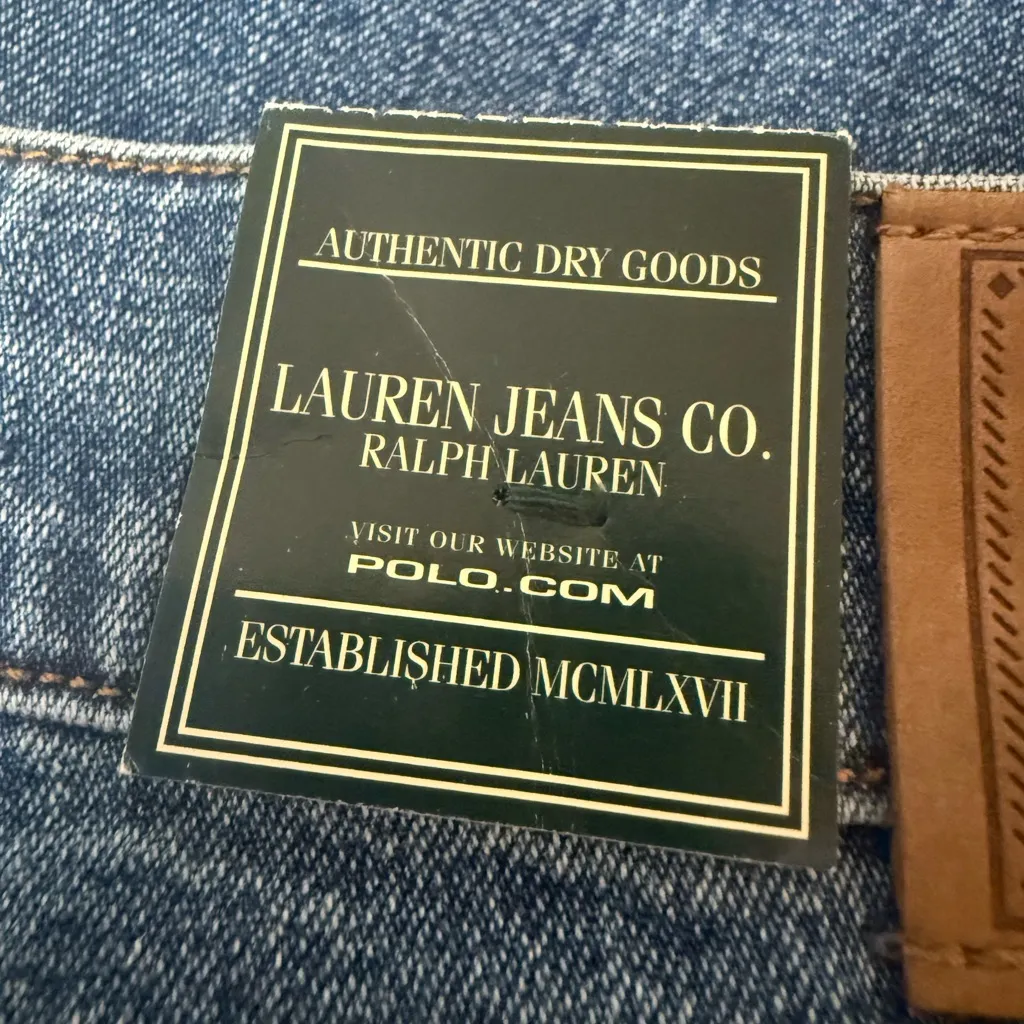 Lauren Jeans Co. Ralph Lauren Vintage Blue Jeans ANKLE 29” Dry Goods NWT Size 14 - Image 5