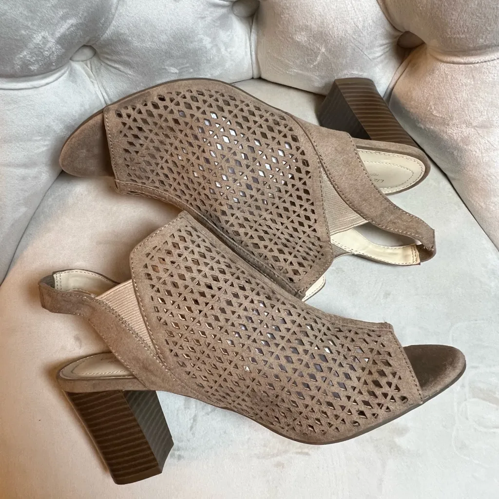 Liz Claiborne Brown Peep-Toe Heeled Boots‎ - Image 5