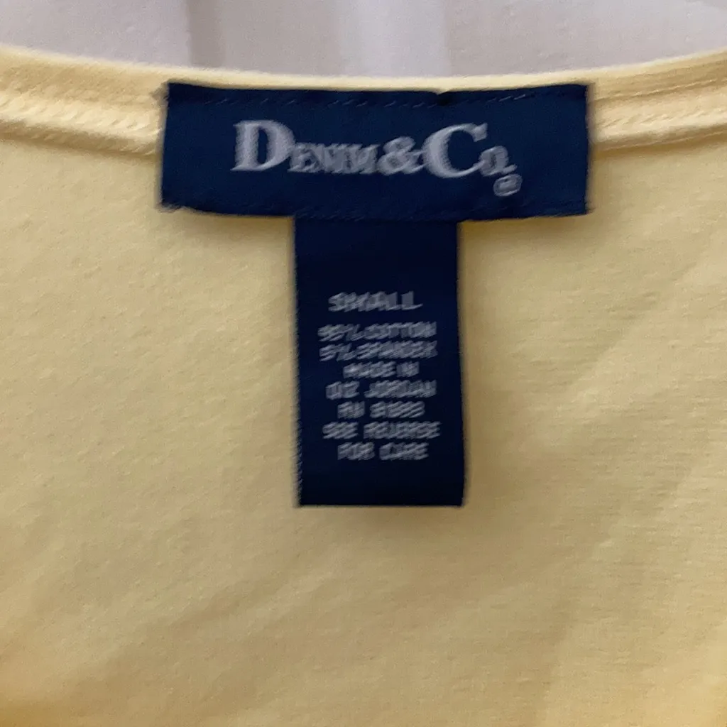 FINAL MARKDOWN Denim and company ribbed t shirt small Yellow - Image 2