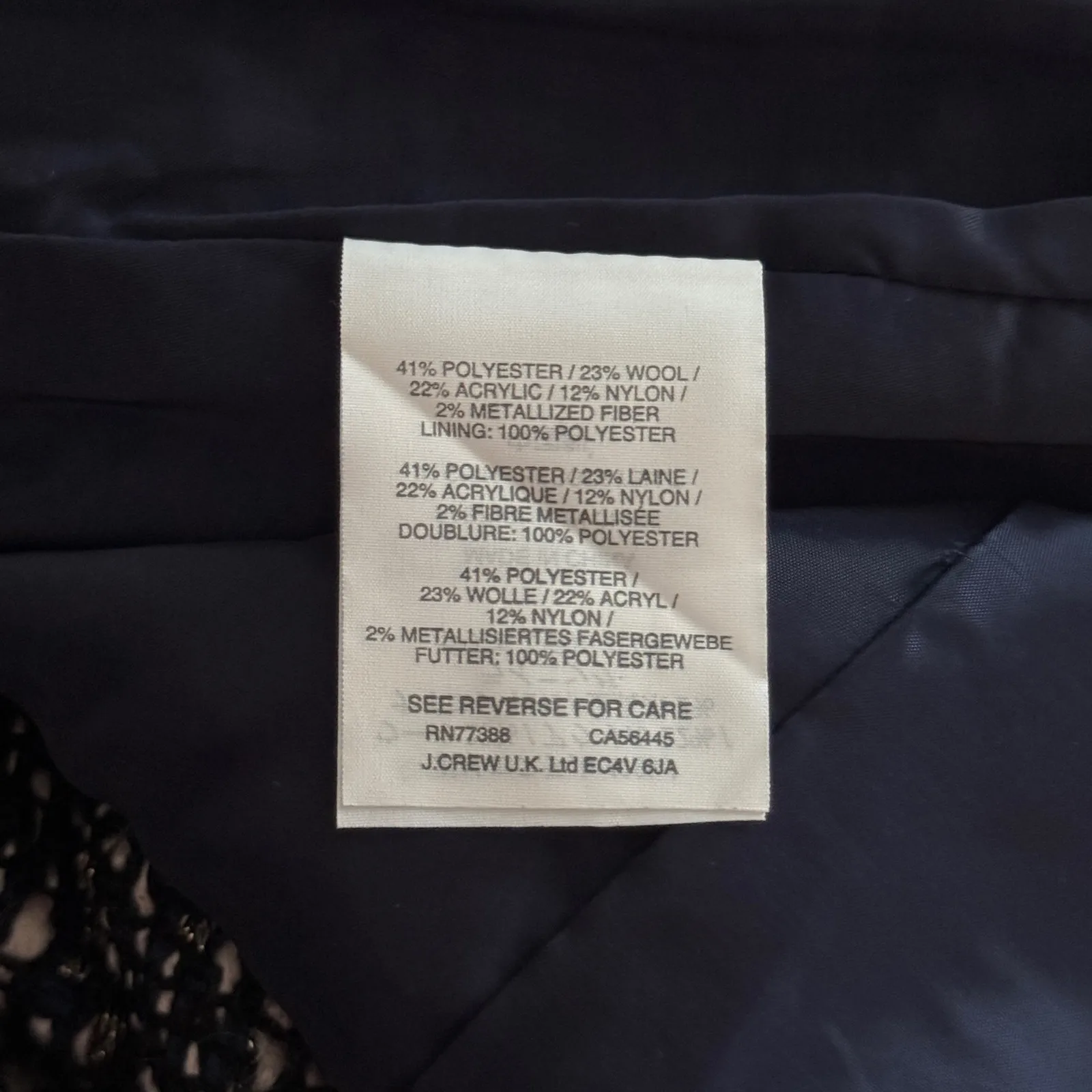 J. Crew Skirt Women Tweed Pencil Frayed Hem Career Wear Black White Blue Size 00 - Image 7