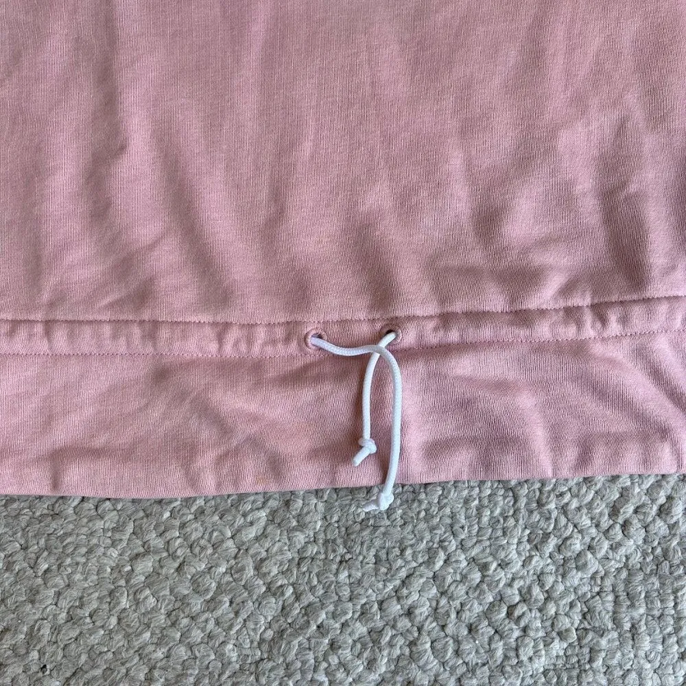 Adidas pink sweatshirt, striped drawstring waist embroidered logo women size M - Image 2