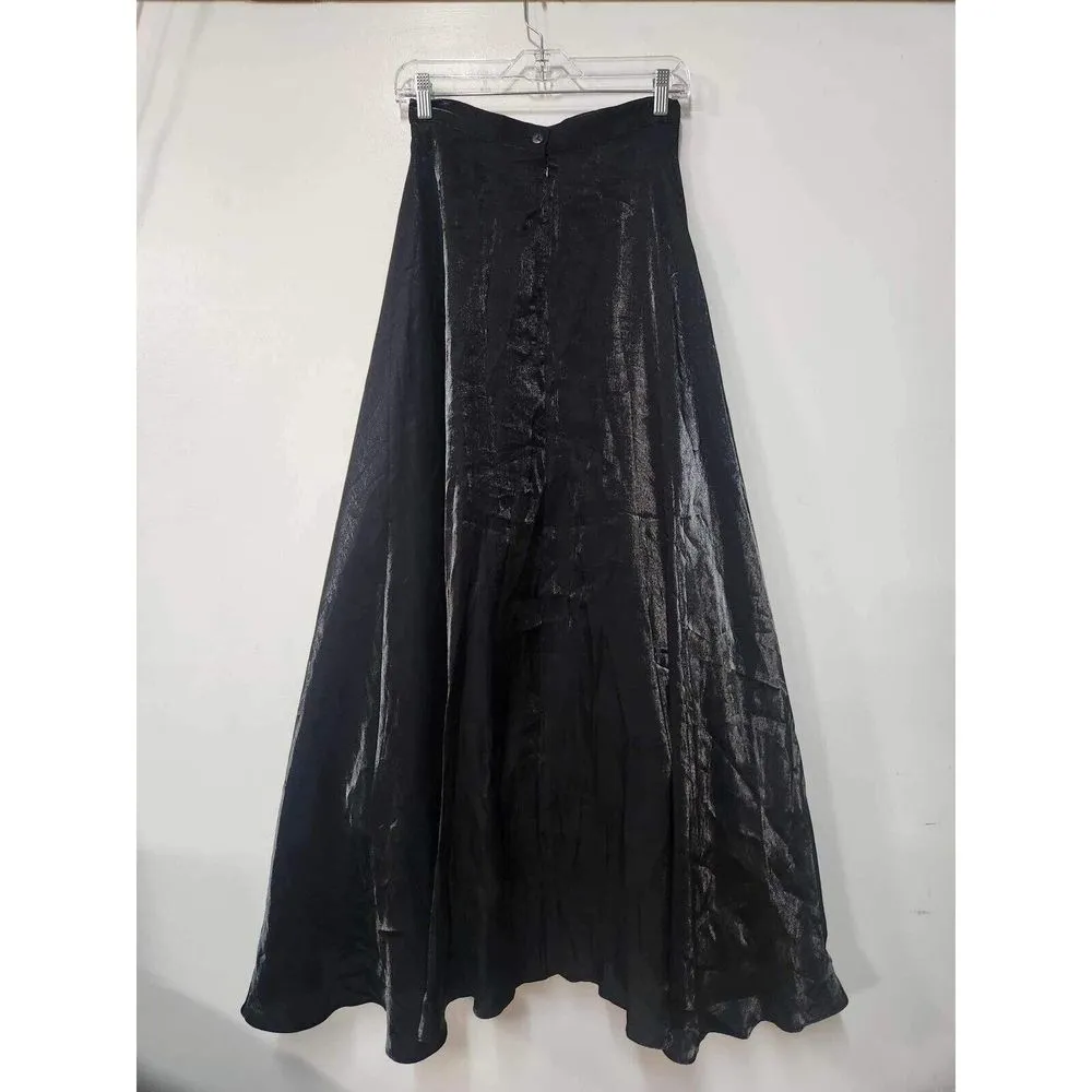 Vintage JS Collections Womens High Waist Maxi Skirt Black Shimmer Size 6. H - Image 2
