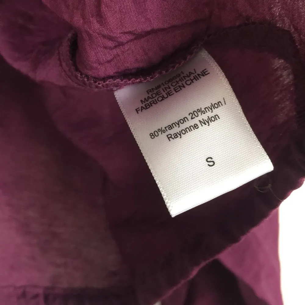 NWT YFB Young Fabulous & Broke Julep Burgundy Satin Crop Oversized Tie Top Small - Image 6